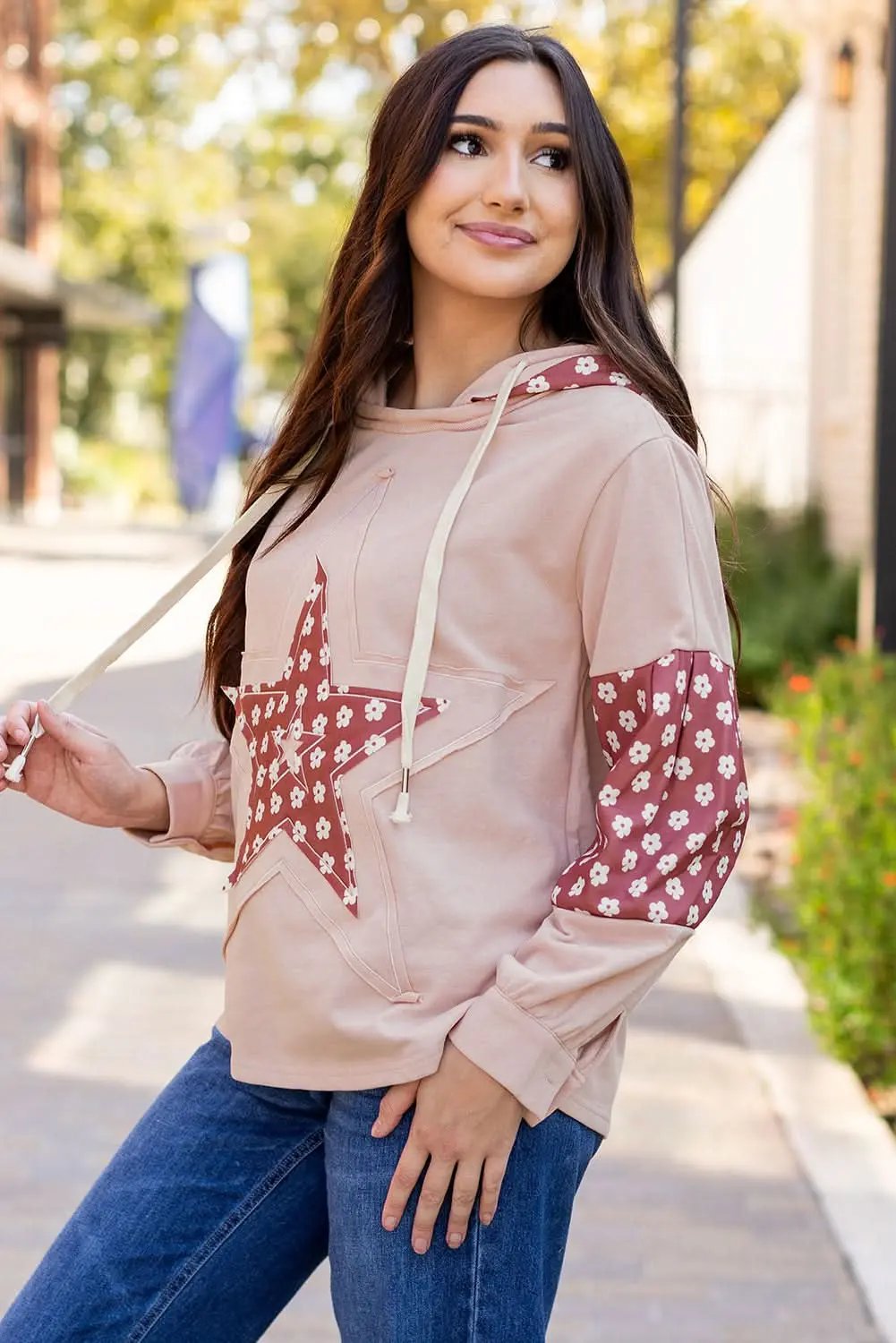 Floral star patchwork hoodie - Love Salve